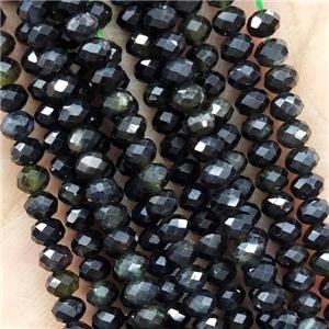 Darkgreen Tourmaline Beads Faceted Rondelle, approx 4mm