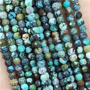 Natural Turquoise Beads Faceted Rondelle Tiny, approx 4mm
