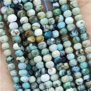 Chrysocolla Beads Faceted Rondelle, approx 4mm