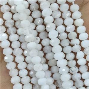 Natural White Moonstone Beads Faceted Rondelle, approx 4mm