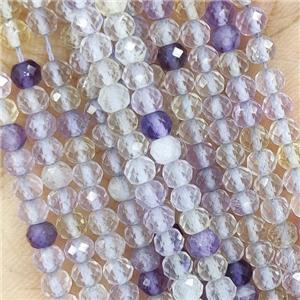 Multicolor Fluorite Seed Beads Faceted Rondelle, approx 4mm