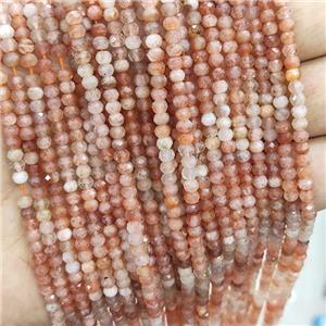 Gold Sunstone Beads Faceted Rondelle, approx 4mm