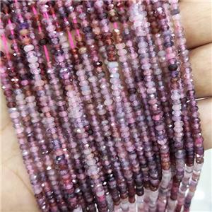 Natural Red Spinel Beads Faceted Rondelle Tiny, approx 4mm