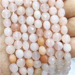 Pink Aventurine Beads Faceted Circle, approx 8mm