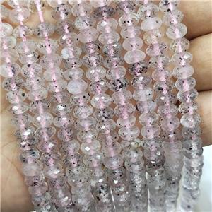 Mica Crystal Quartz Beads Faceted Rondelle, approx 6x9mm
