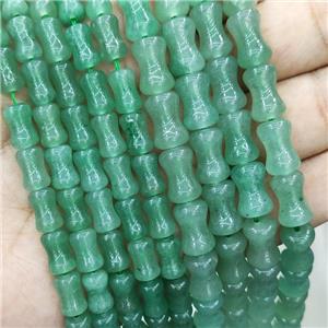 Green Aventurine Bamboo Beads, approx 8x12mm