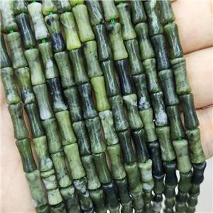 Green Taiwan Jade Beads Bamboo, approx 5x12mm