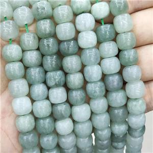 Jade Beads Drum Green Dye, approx 9x10mm