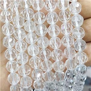 Natural Clear Quartz Beads Faceted Round, approx 10mm