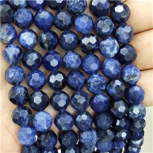 Blue Sodalite Beads Faceted Round, approx 10mm