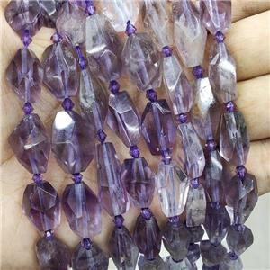 Purple Amethyst Nugget Beads Graduated Freeform Faceted, approx 10-21mm