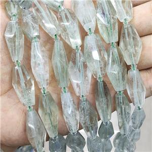 Natural Green Quartz Nugget Beads Graduated Faceted Freeform, approx 10-28mm