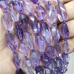 Purple Amethyst Nugget Beads Graduated Freeform Faceted A-Grade, approx 10-20mm
