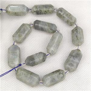 Labradorite Bullet Prism Beads, approx 13-27mm, 12pcs per st
