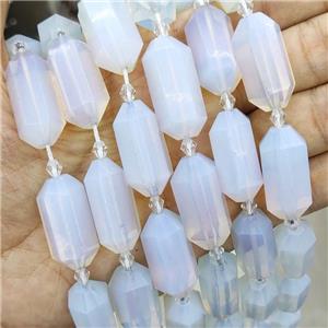 White Opalite Beads Prism, approx 13-27mm, 12pcs per st