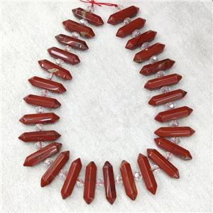 Natural Red Jasper Beads Bullet, approx 8-32mm