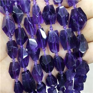 Natural Amethyst Nugget Beads Freeform Deep Purple, approx 10-20mm