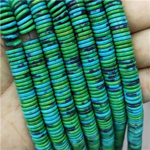 Oxidative Agate Heishi Spacer Beads Green, approx 9mm