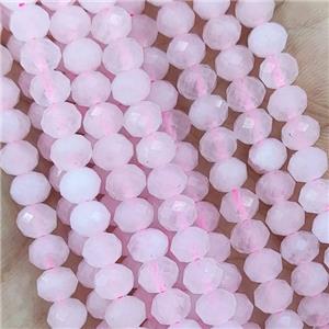 Natural Pink Rose Quartz Beads Faceted Rondelle, approx 5.6-6mm