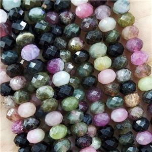 Multicolor Tourmaline Beads Faceted Rondelle, approx 5.6-6mm