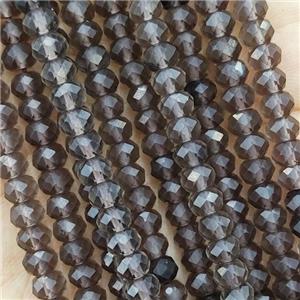 Smoky Quartz Beads Faceted Rondelle, approx 5.6-6mm