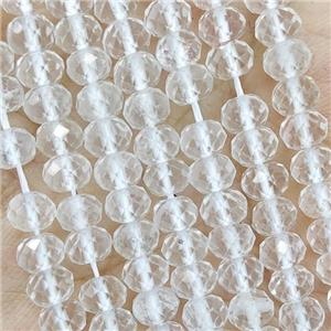 Natural Clear Quartz Beads Faceted Rondelle, approx 5.6-6mm