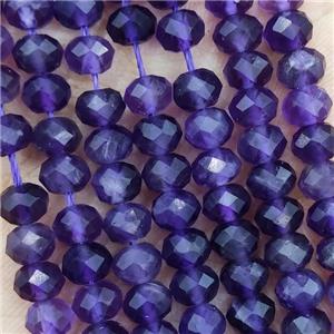 Natural Amethyst Beads Purple Faceted Rondelle, approx 5.6-6mm