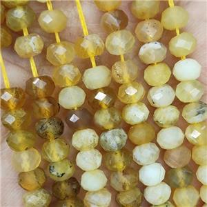 Natural Yellow Opal Beads Faceted Rondelle, approx 5.6-6mm