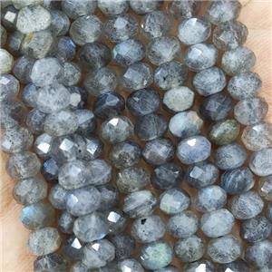 Natural Labradorite Beads Faceted Rondelle, approx 5.6-6mm
