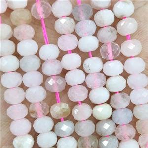 Natural Morganite Beads A-Grade Faceted Rondelle, approx 5.6-6mm