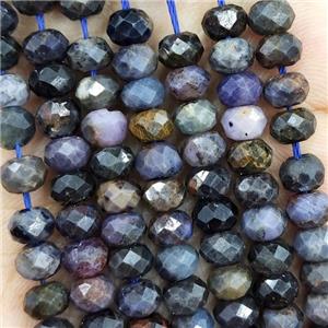 Natural Sapphire Beads Darkblue Faceted Rondelle, approx 5.6-6mm