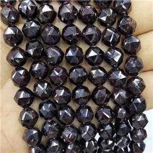 Natural Garnet Beads Darkred Cut Round, approx 10mm