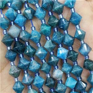 Blue Apatite Bicone Beads, approx 8mm