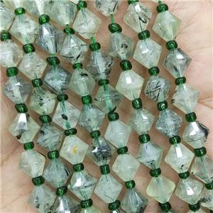 Green Prehnite Beads Bicone, approx 8mm