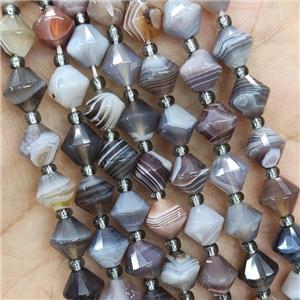 Botswana Agate Bicone Beads, approx 8mm