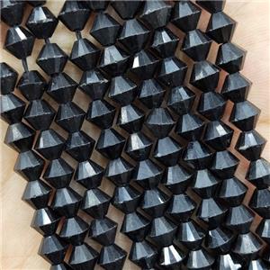 Black Tourmaline Bicone Beads, approx 6mm