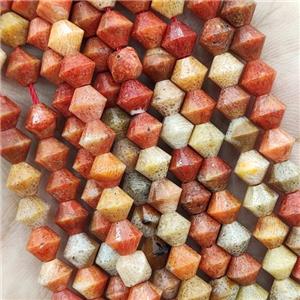 Natural Orange Coral Beads Bicone, approx 6mm