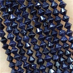Blue Sandstone Beads Bicone, approx 4mm