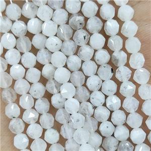 Natural White Moonstone Beads Cut Round Tiny, approx 4mm