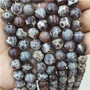 Natural Ocean Jasper Beads Coffee Asteroid Smooth Round, approx 6mm dia