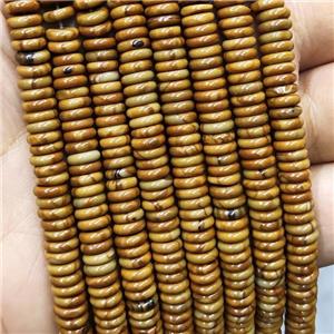 Wooden Lace Jasper Heishi Beads, approx 2x6mm