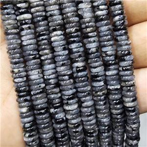 Natural Black Labradorite Beads Heishi Larvikite, approx 2x6mm
