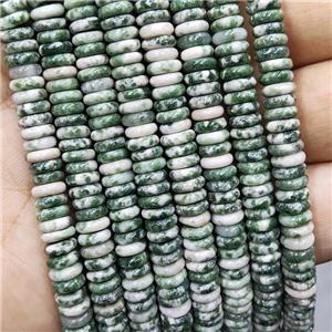 Green Dalmatian Jasper Beads Heishi, approx 2x6mm