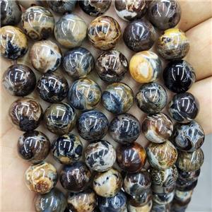 Natural Agate Beads Fired Smooth Round, approx 10mm dia