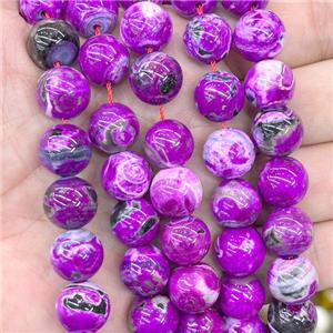 Hotpink Fire Agate Beads Smooth Round Dye, approx 12mm dia
