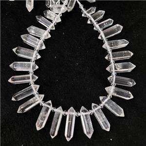 Clear Quartz Bullet Beads Topdrilled Graduated, approx 9-38mm