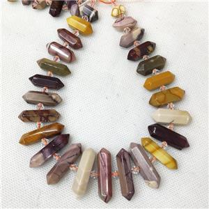 Mookaite Bullet Beads Graduated, approx 9-38mm