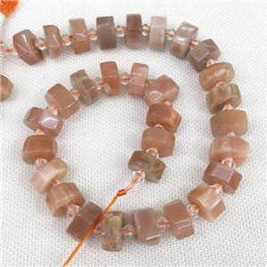 Natural Peach Sunstone Heishi Beads Cut, approx 14-18mm