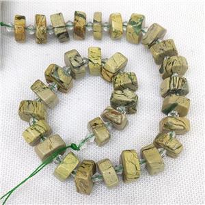 Natural Verdite Heishi Beads Cut, approx 14-18mm