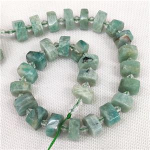 Natural Green Amazonite Beads Cut Heishi, approx 14-18mm